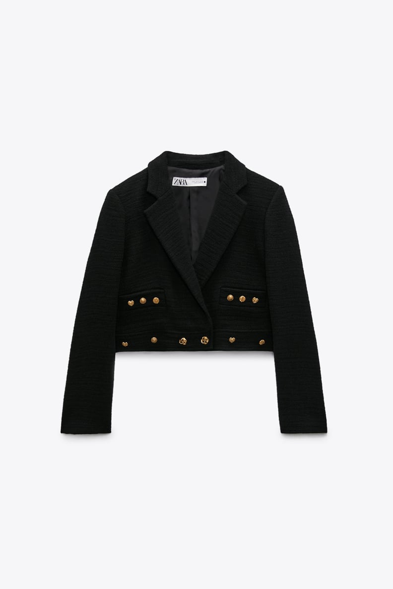 Zara Buttoned Cropped Blazer