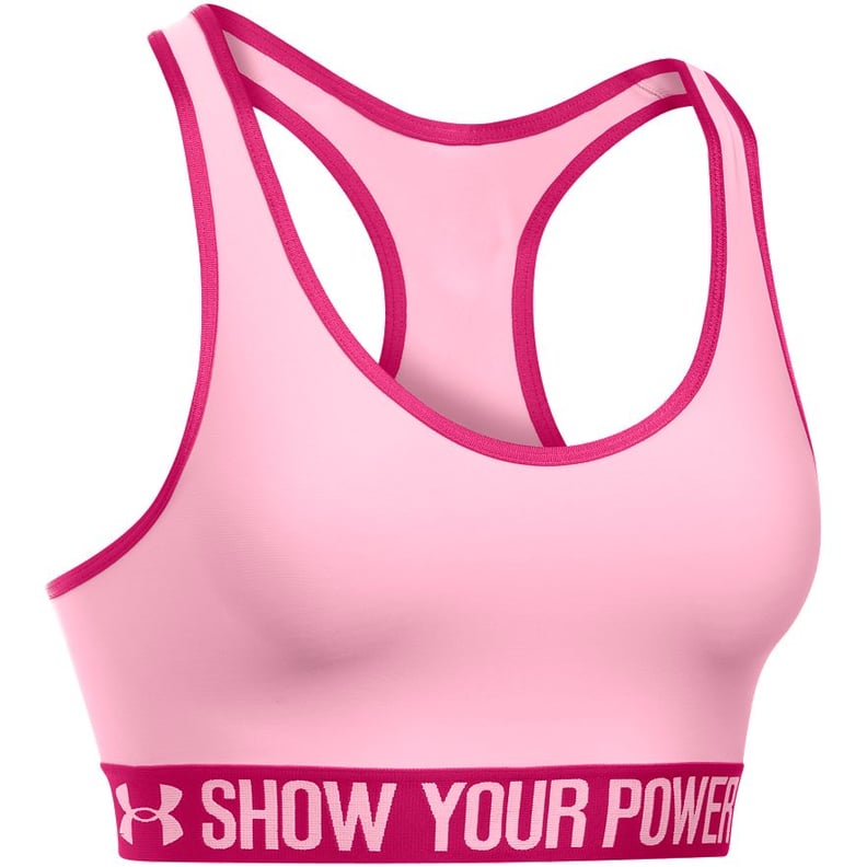 Under Armour Power in Pink Armour Mid Sports Bra