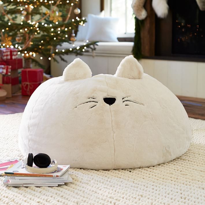 Cat Faux-Fur Beanbag