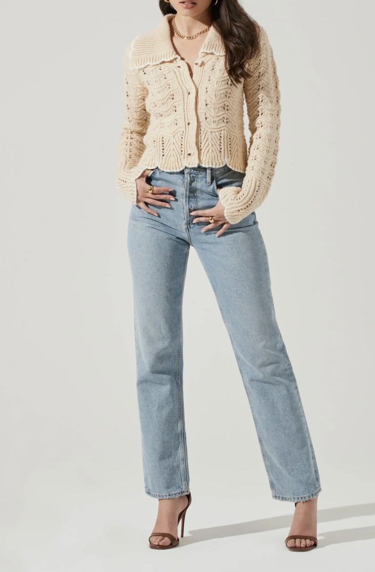 For a Soft Texture: ASTR the Label Scallop Collar Cardigan