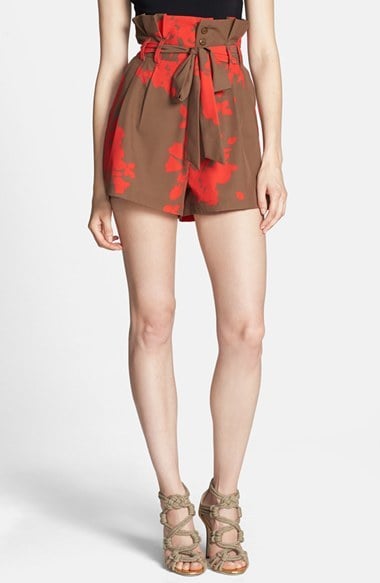 Rules of Etiquette Printed Paper-Bag Waist Shorts