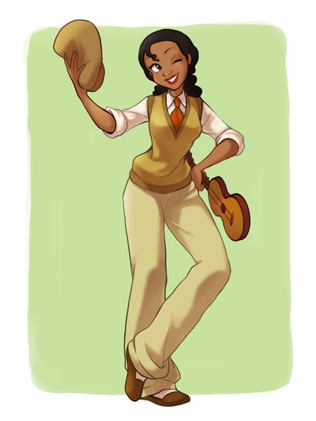 Tiana in Prince Naveen's Clothing