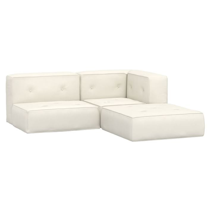 PB Teen Cushy Piped Trim Sectional Set