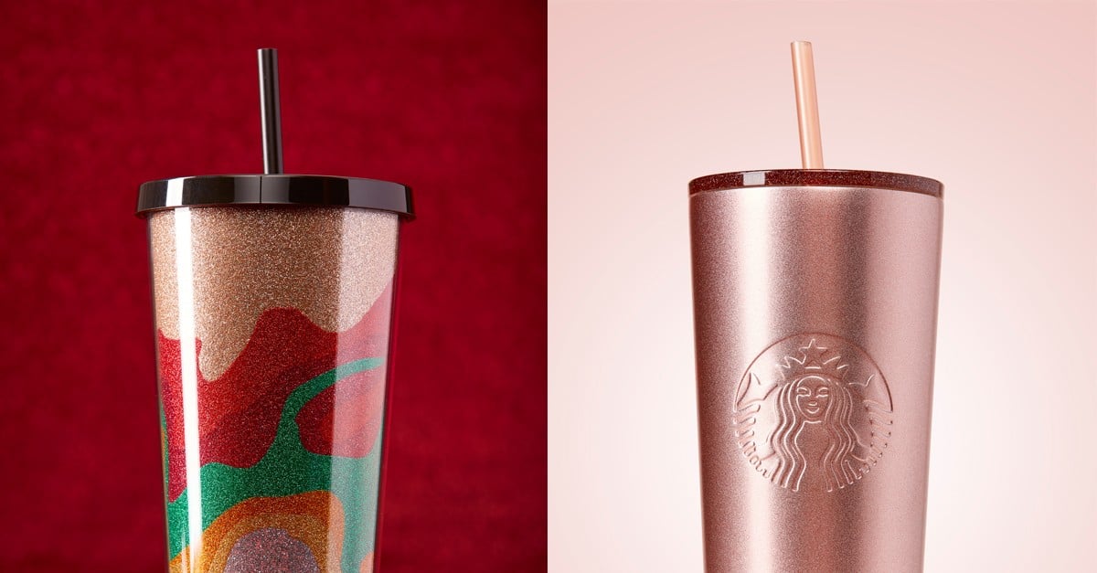 Starbucks Holiday 2018 Sparkling Rose Gold Stainless Steel Cold cup tumbler  24oz