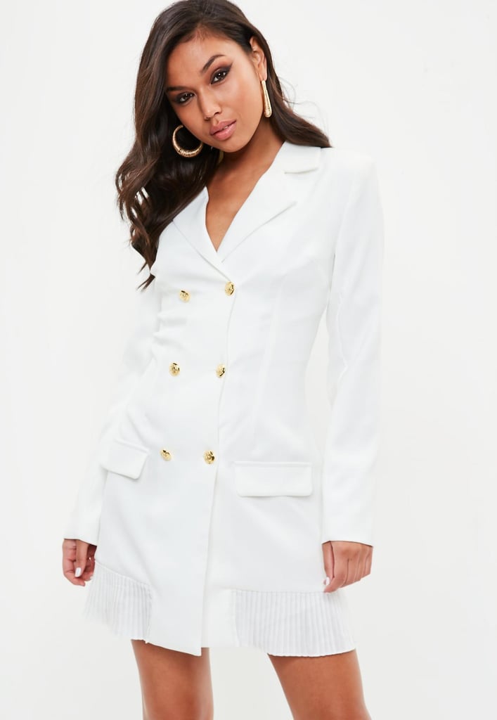 Missguided White Tailored Blazer Dress