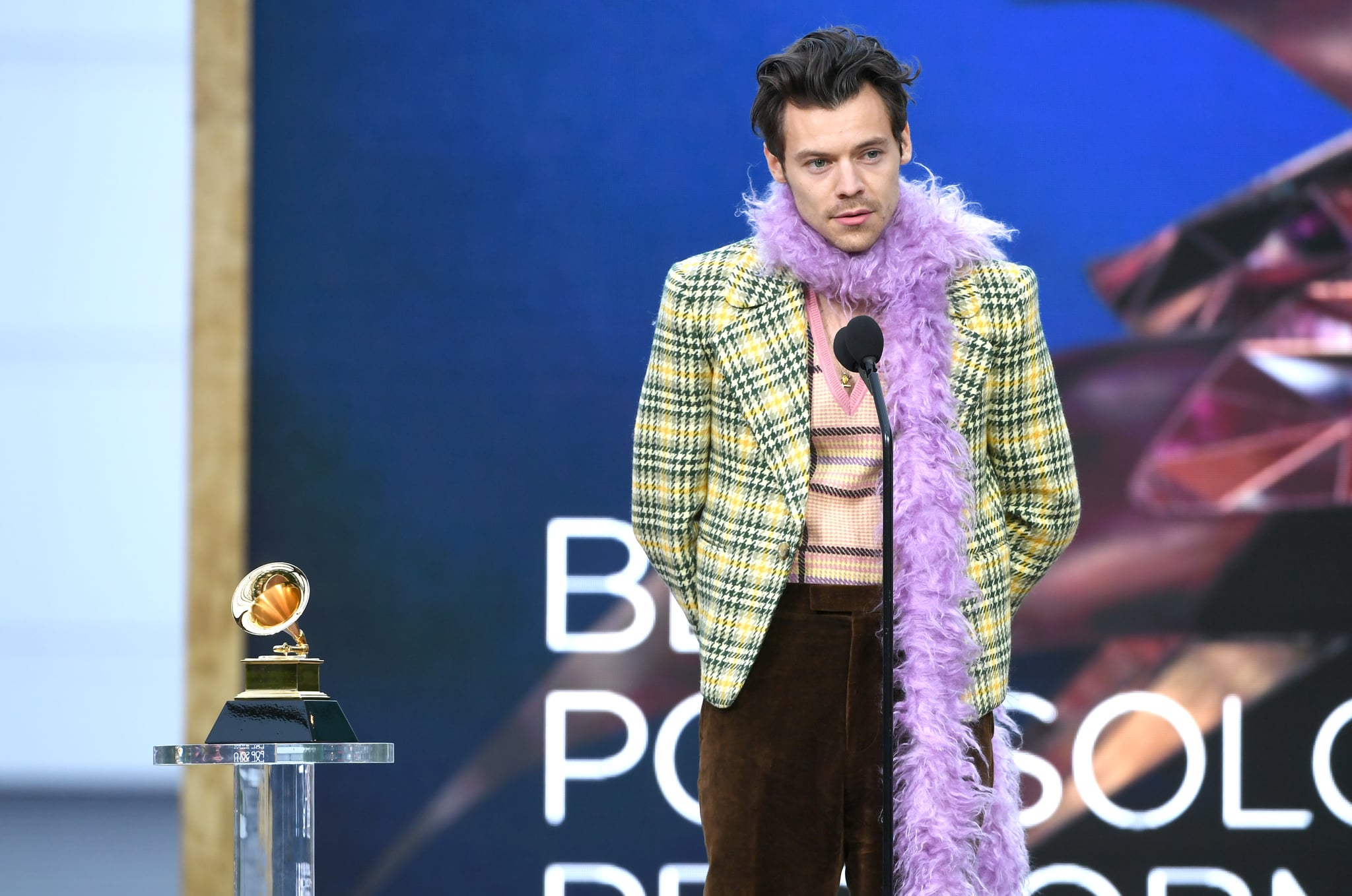 Harry Styles And Lizzo At The 2021 Grammys Popsugar Celebrity
