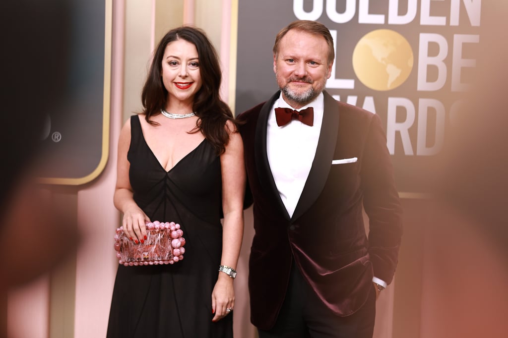 Rian Johnson and Karina Longworth at the 2023 Golden Globes