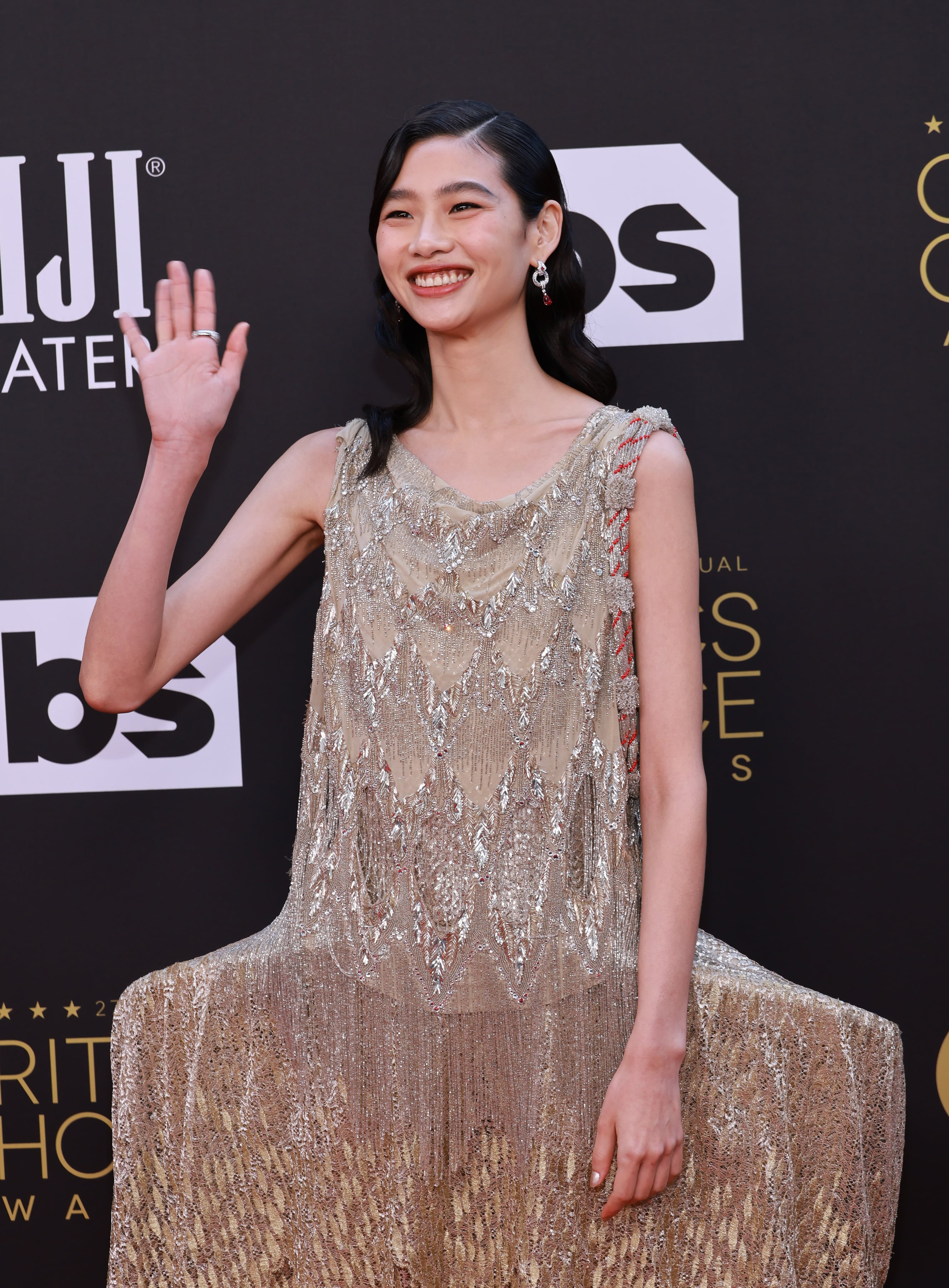 HoYeon Jung Wears Louis Vuitton Dress to Emmy Awards 2022 – WWD