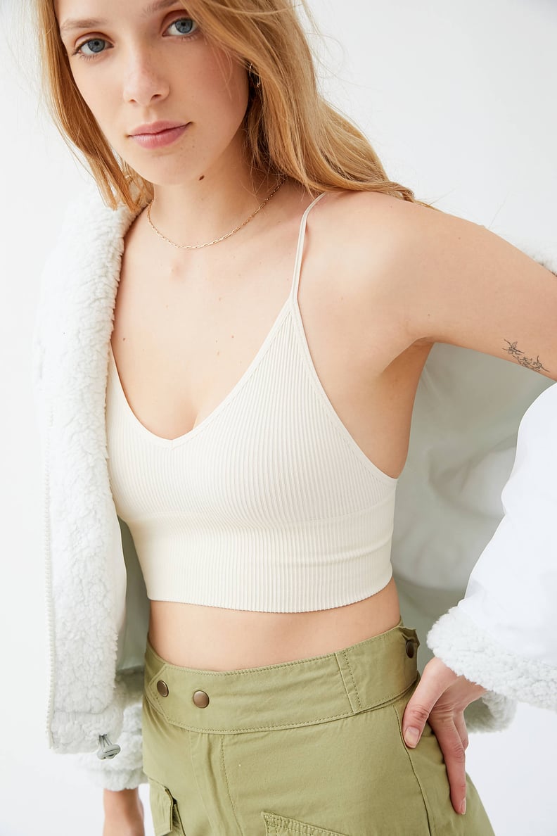 COS Seamless Ribbed Bra in WHITE