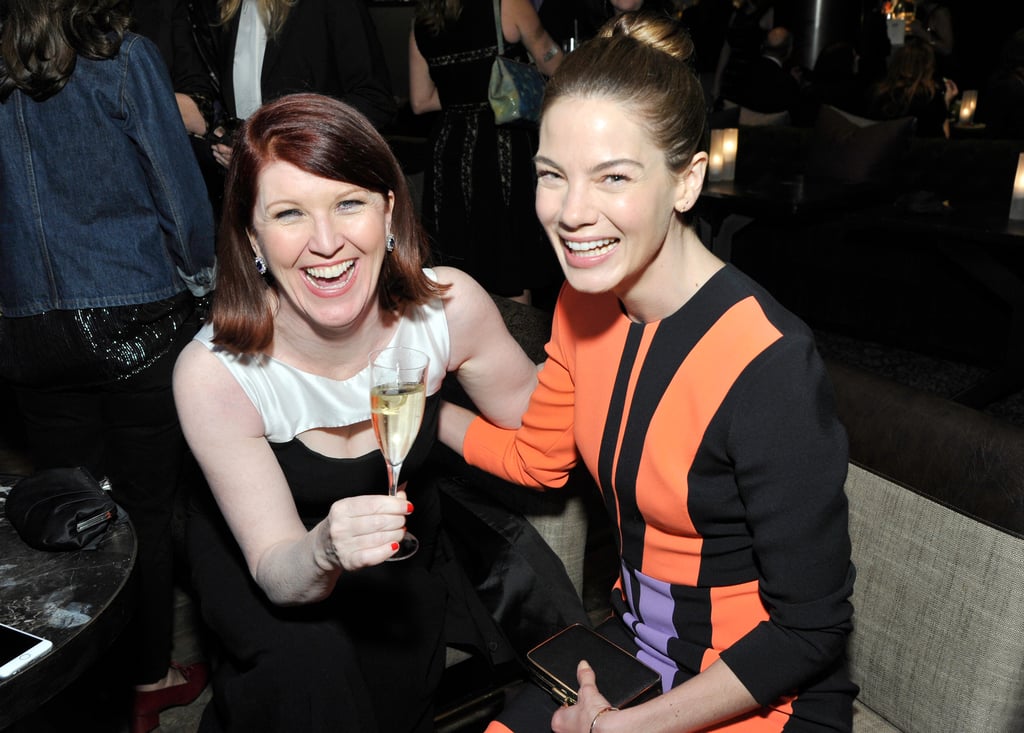 Kate Flannery raised a toast with Michelle Monaghan at the Women in Film event.