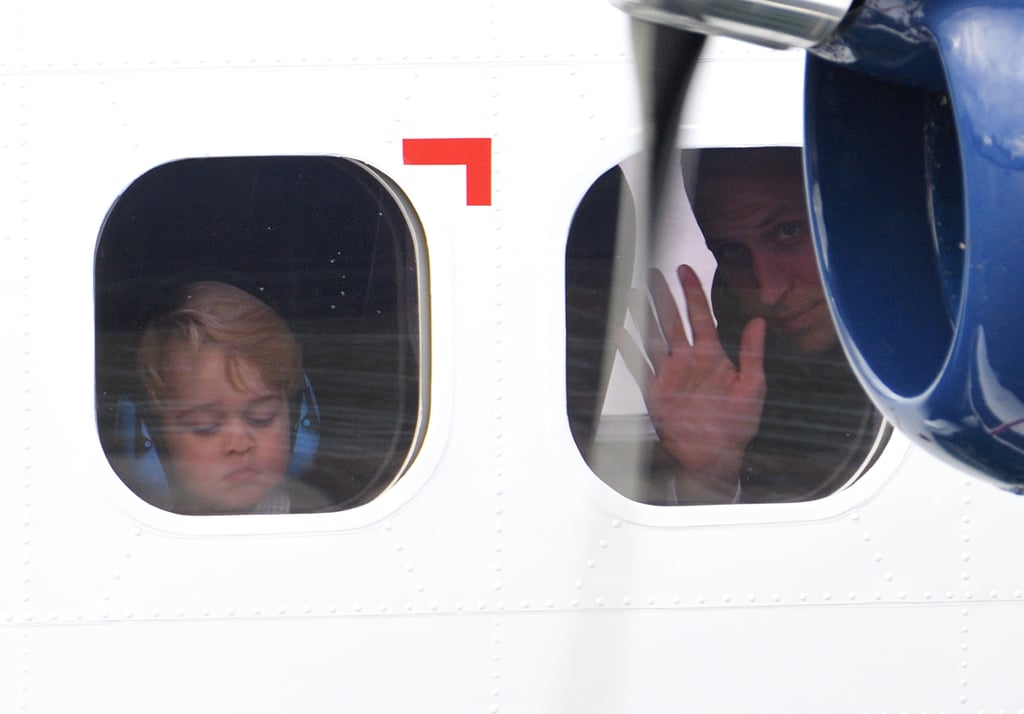 Prince George's Face Against Plane Window in Canada Pictures