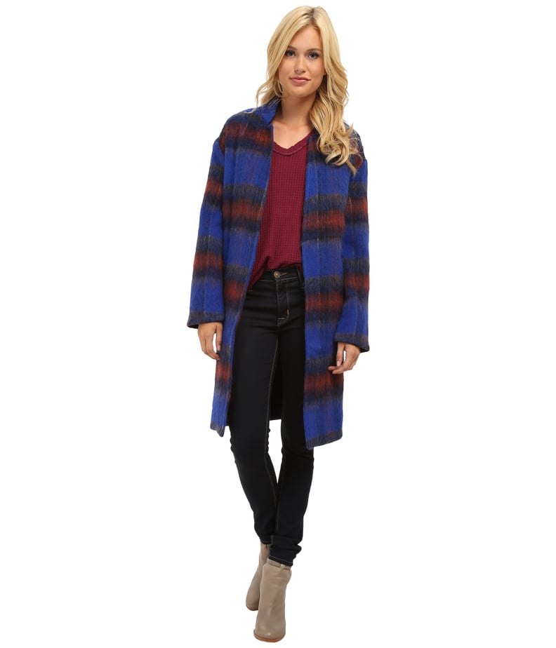 Free People Plaid Long n Lean Jacket