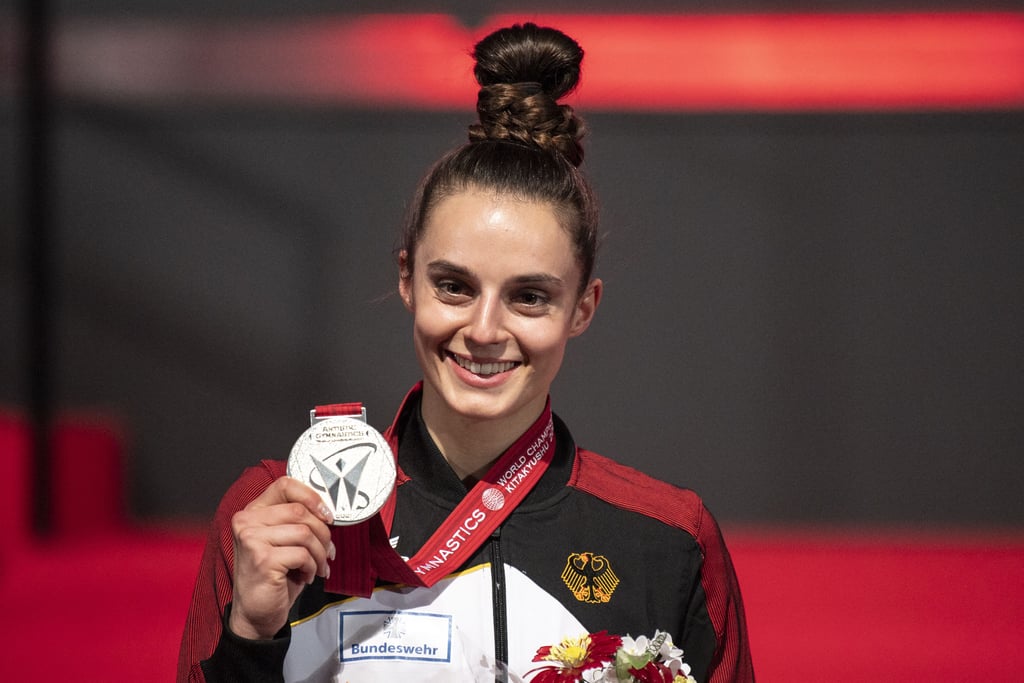 Pauline Schäfer Wins Beam Silver Medal at 2021 Worlds