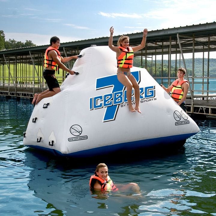 Iceberg Inflatable Climbing Wall and Water Slide Big Holiday Gifts