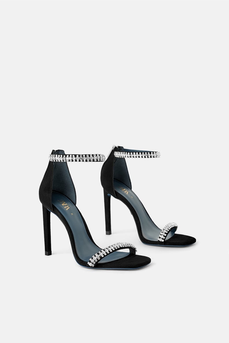 Zara Blue Collection Heeled Leather Sandals