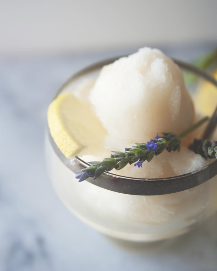 Lemon Lavender Ice With Vodka