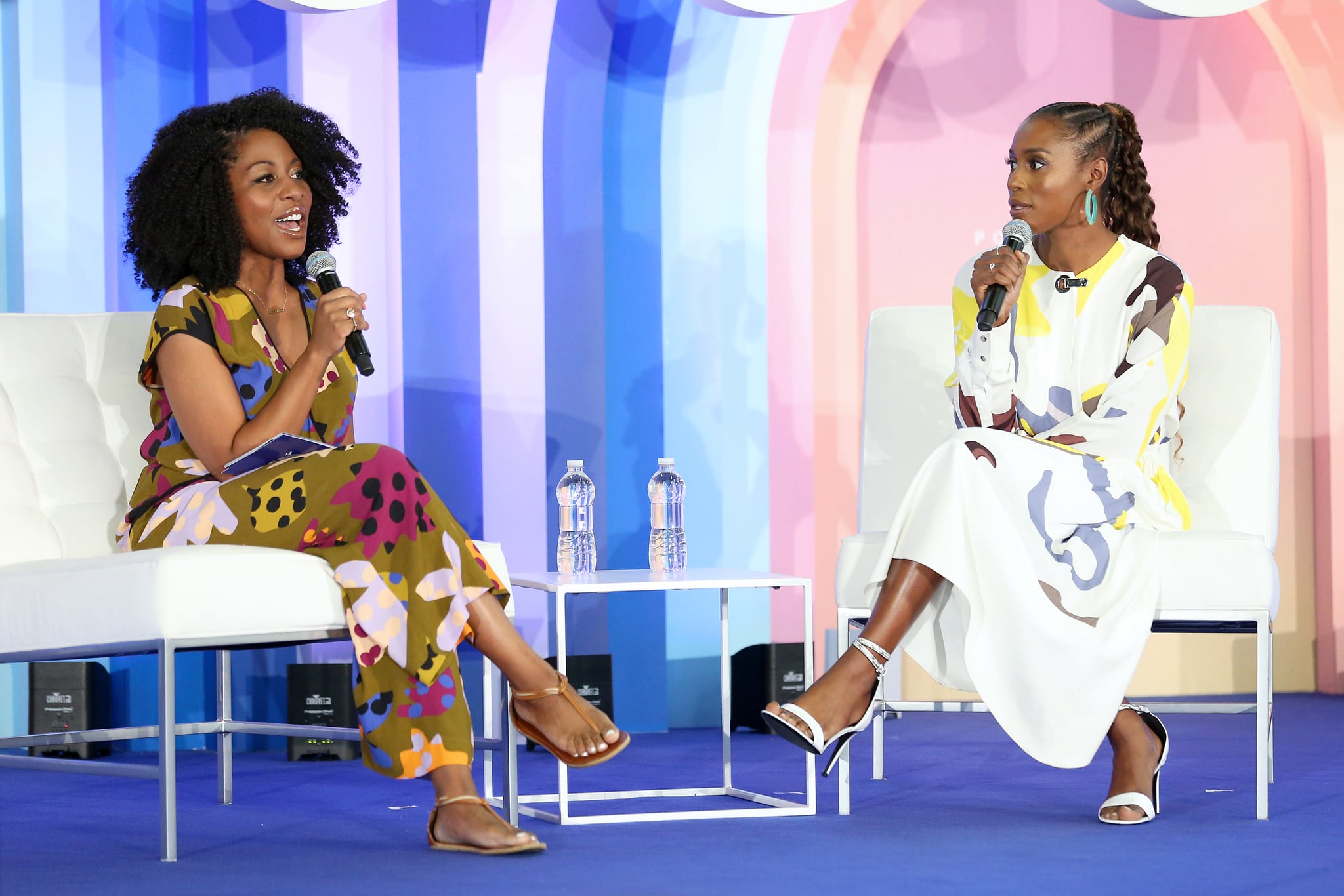 NEW YORK, NEW YORK - JUNE 23: Amy Aniobi and Issa Rae speak during 