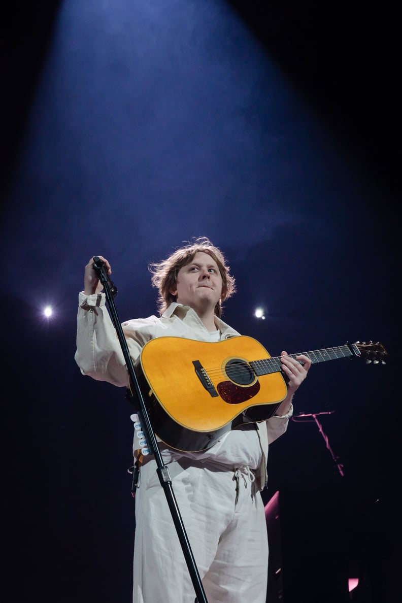 BERLIN, GERMANY - FEBRUARY 16: British singer Lewis Capaldi performs live on stage during a concert at the Mercedes-Benz Arena on February 16, 2023 in Berlin, Germany. (Photo by Frank Hoensch/Redferns)