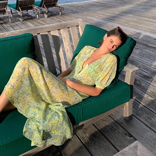 Kaia Gerber Yellow Floral Dress Instagram 2019