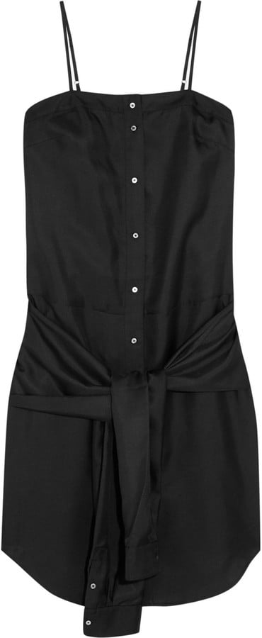 T by Alexander Wang Knotted-front silk-twill dress ($645)