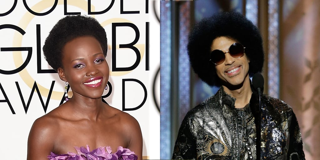 Lupita Nyong'o's and Prince's Afros at the Golden Globes