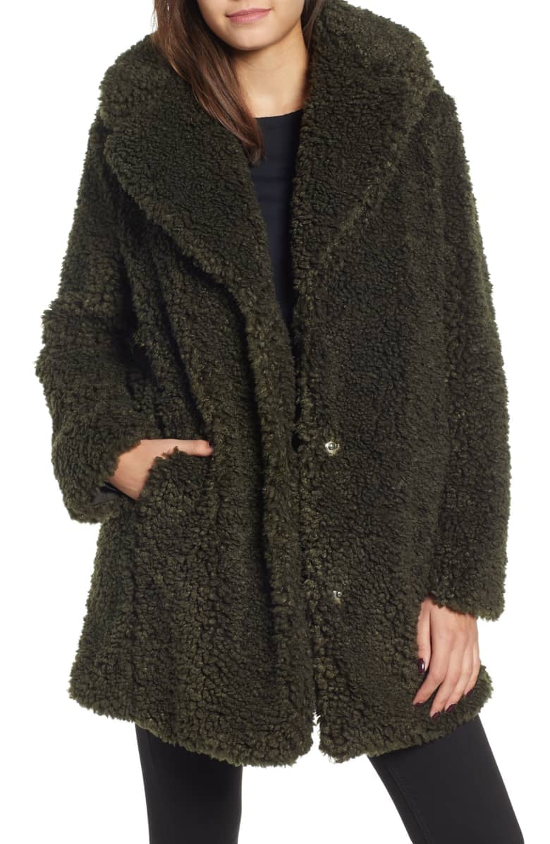 Kensie shearling coat sale