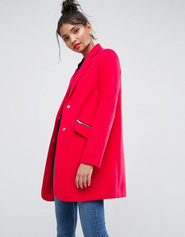 ASOS Slim Boyfriend Coat With Zip Pocket Cheap Coats POPSUGAR