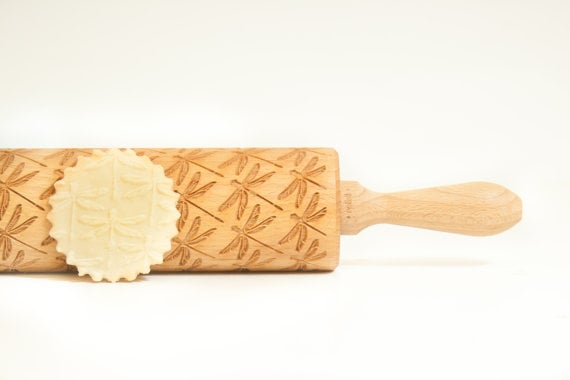 Embossing rolling pin, laser engraved rolling pin