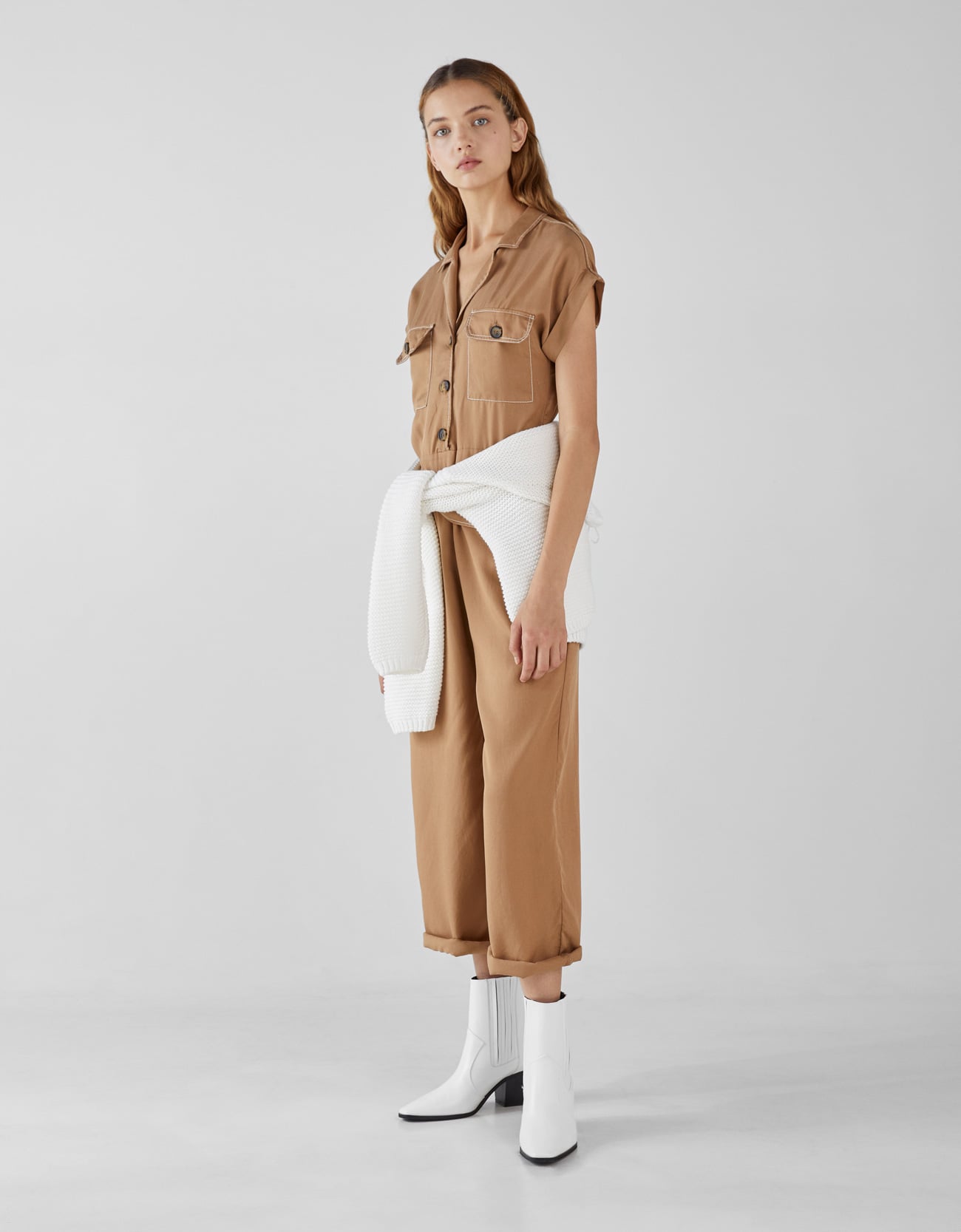 Bershka Long Jumpsuit With Belt | Why This New Jumpsuit Trend Is Ultimate Off-Duty Outfit | Fashion Photo 14