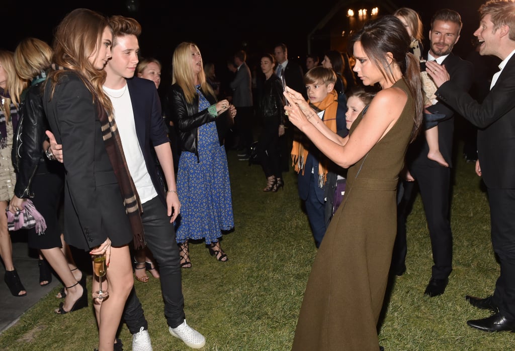 David and Victoria Beckham With Their Kids at Burberry Show