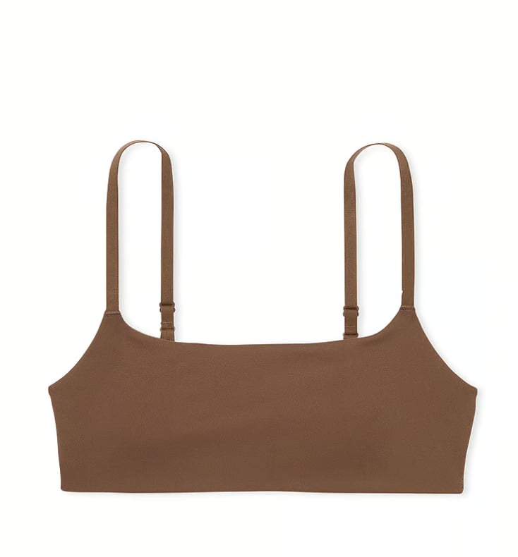VS Pink Relay Square-Neck Sports Bra in Mousse