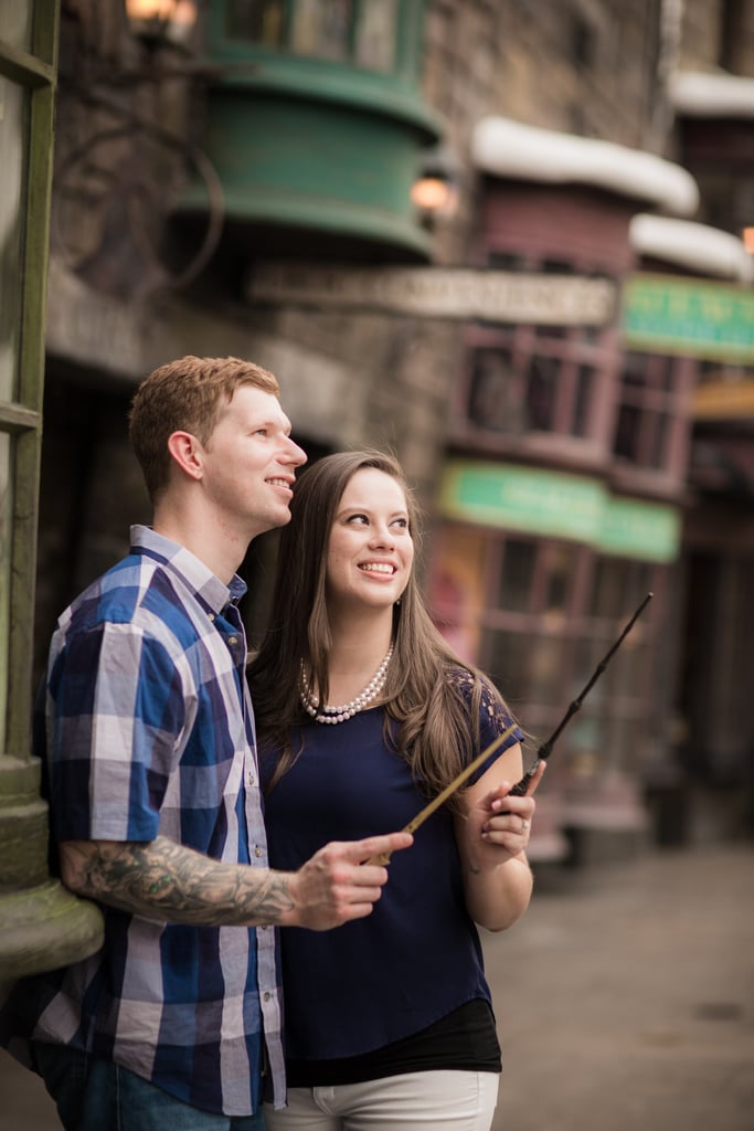 Engagement Photos At The Wizarding World Of Harry Potter Popsugar Love And Sex Photo 34