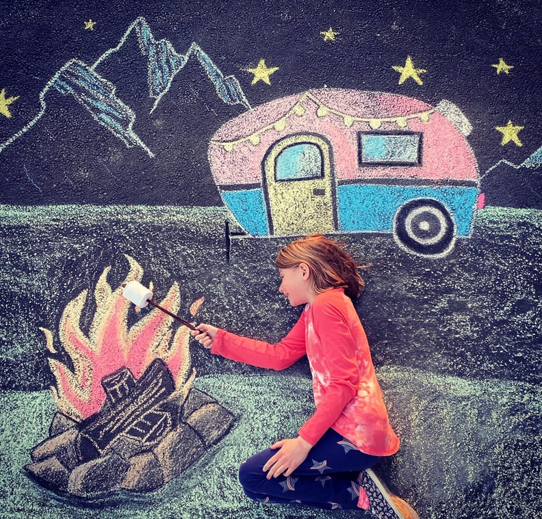 Camping Sidewalk Chalk Art