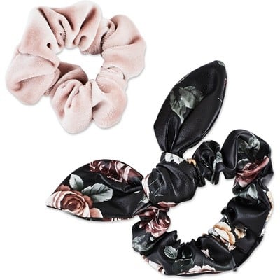 Sincerely Jules by Scunci Faux Leather Printed And Velvet Scrunchies