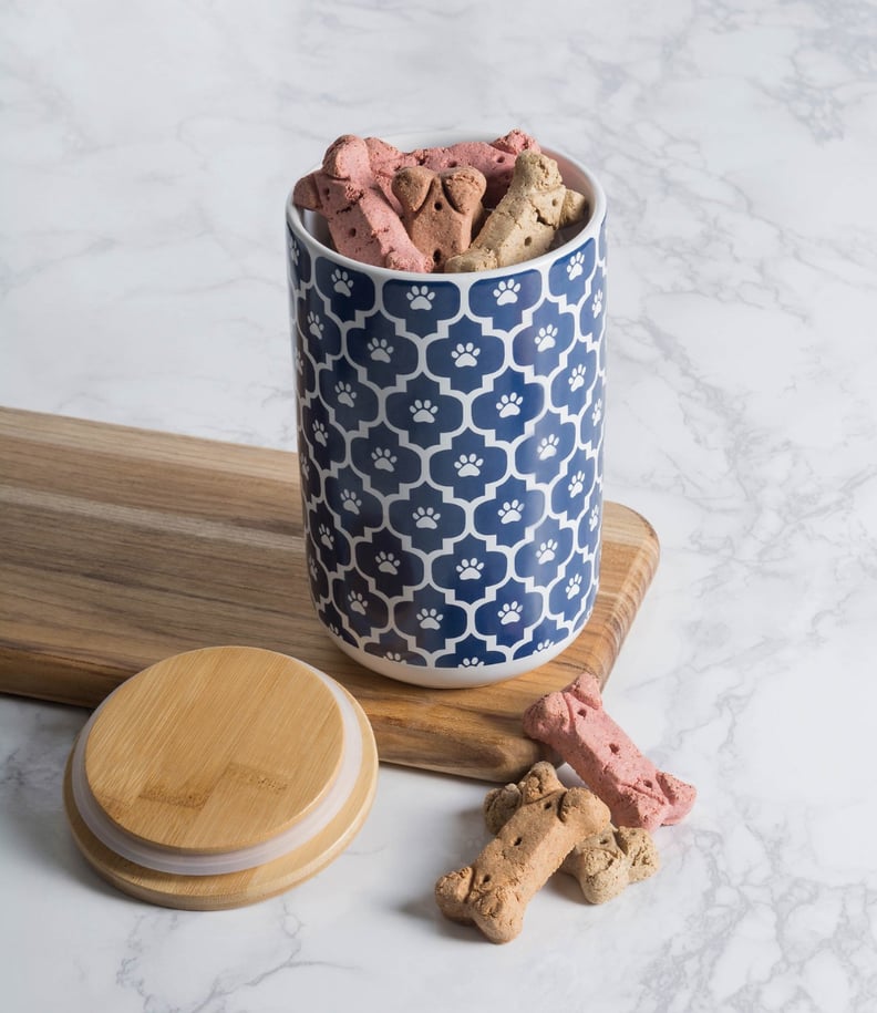 Paw Lattice Print Ceramic Treat Canister