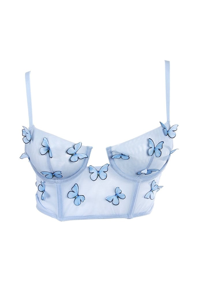 Butterfly Mesh Crop Top