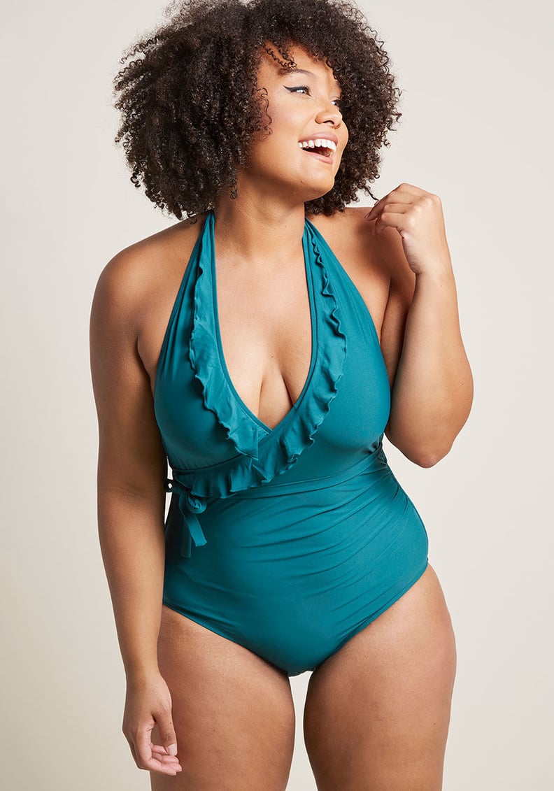 ModCloth Here Comes Ruffle One-Piece Swimsuit