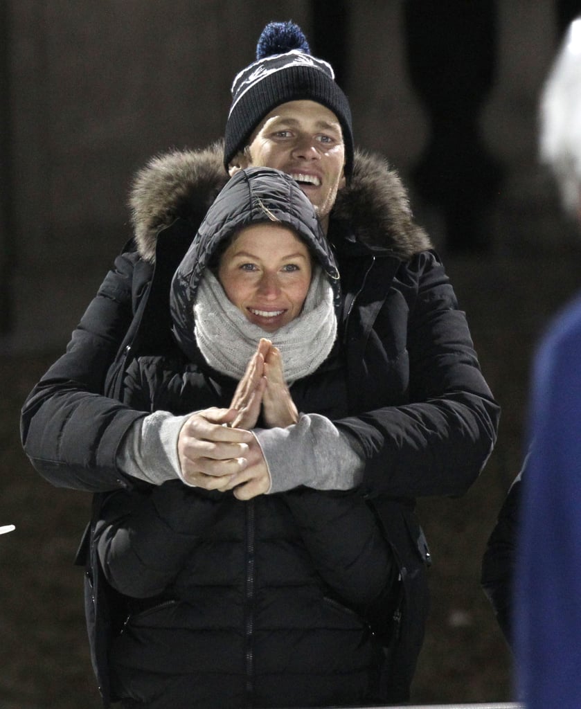 Gisele Bundchen and Tom Brady at Son Benjamin's Hockey Game