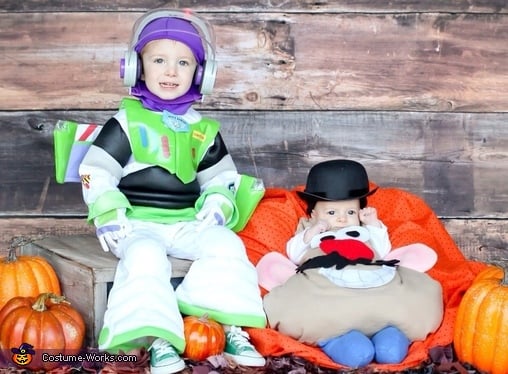 Buzz Lightyear and Mr. Potato Head | Matching Sibling Costumes For Kids ...