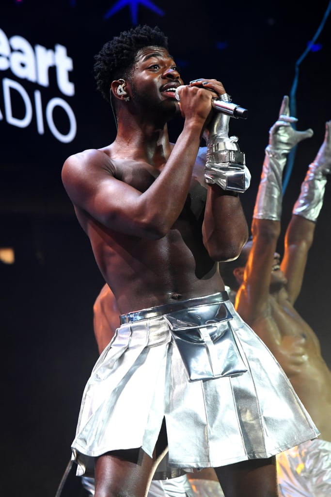 Lil Nas X's iHeartRadio 2021 Jingle Ball Metallic Outfit
