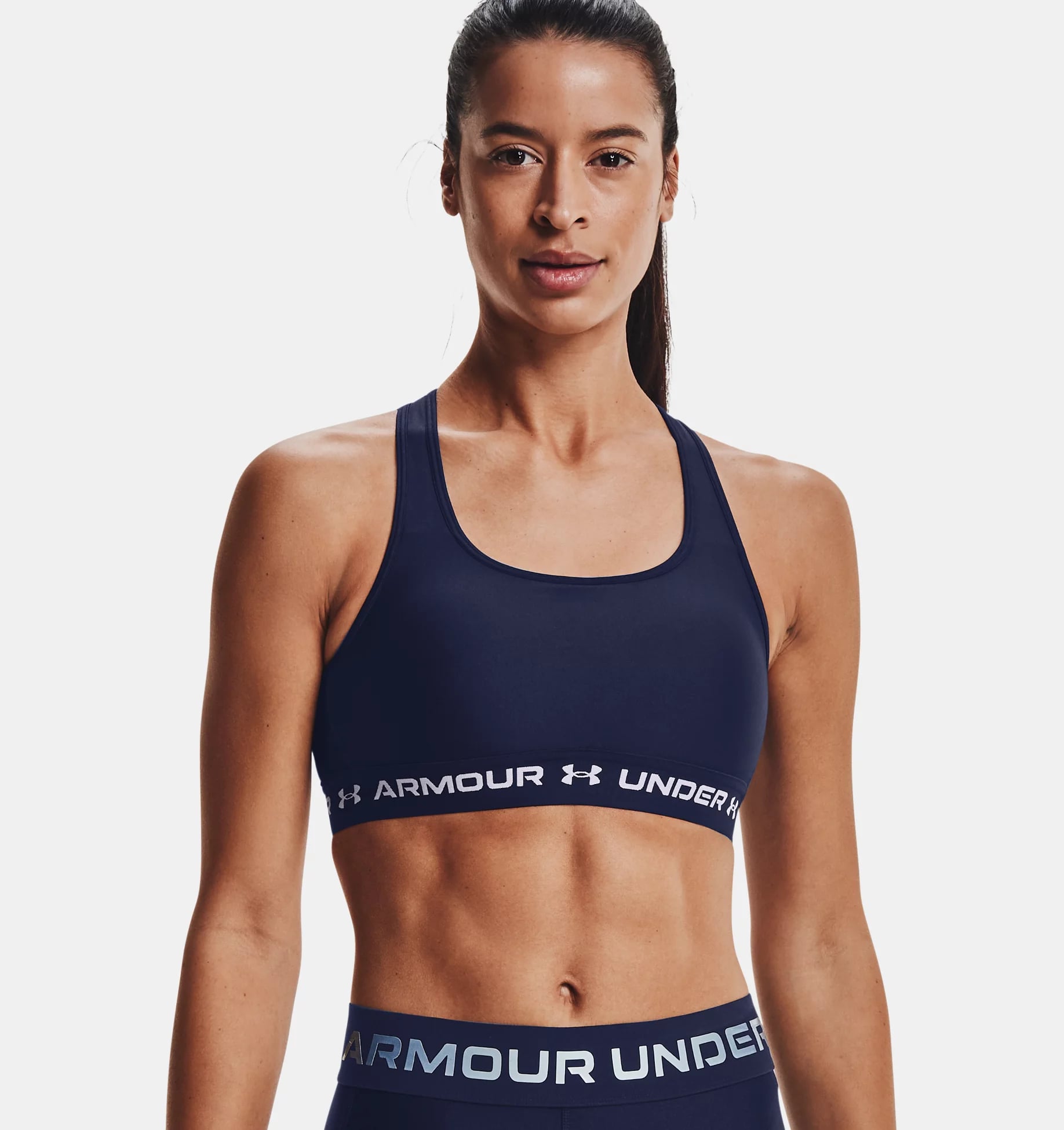 Under Armour Women'sMid Crossback Block Sports Bra - Victory Blue