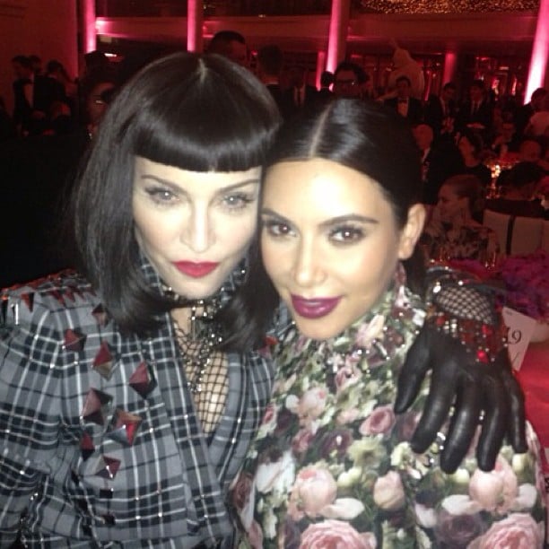 Kim Kardashian hugged pop icon Madonna at the Met Gala in May 2013. 
Source: Instagram user kimkardashian