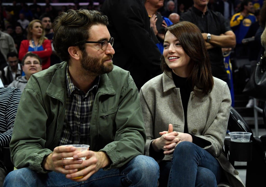 Emma Stone and Dave McCary at Clippers Game January 2019