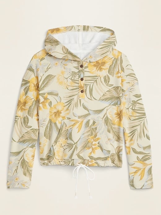 Garment-Dyed French Terry Henley Hoodie