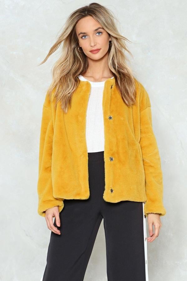 Nasty Gal Crop It Down Low Faux Fur Jacket