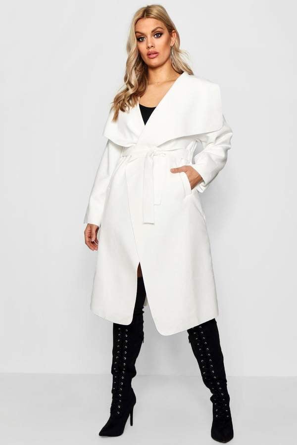 Boohoo Plus Lydia Wool Look Wrap Coat