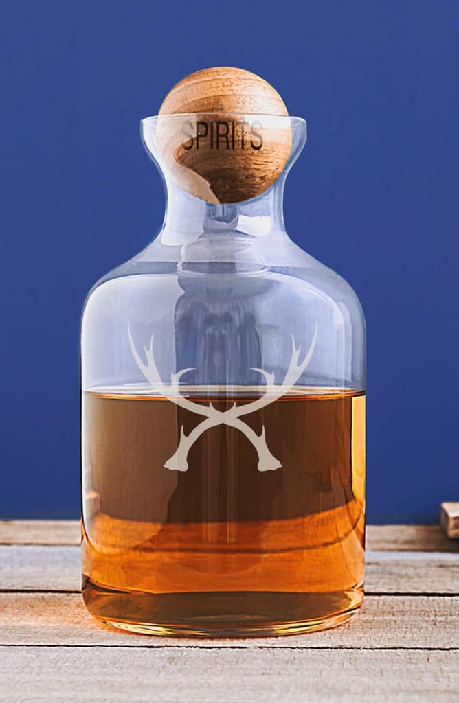 Antlers Glass Decanter & Wood Stopper