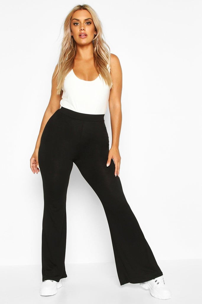 Boohoo Curve Jersey Flare Pants | Friends Rachel Green Apartment Pants ...