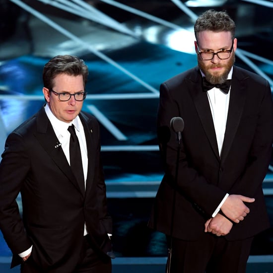 Michael J. Fox and Seth Rogen at the 2017 Oscars