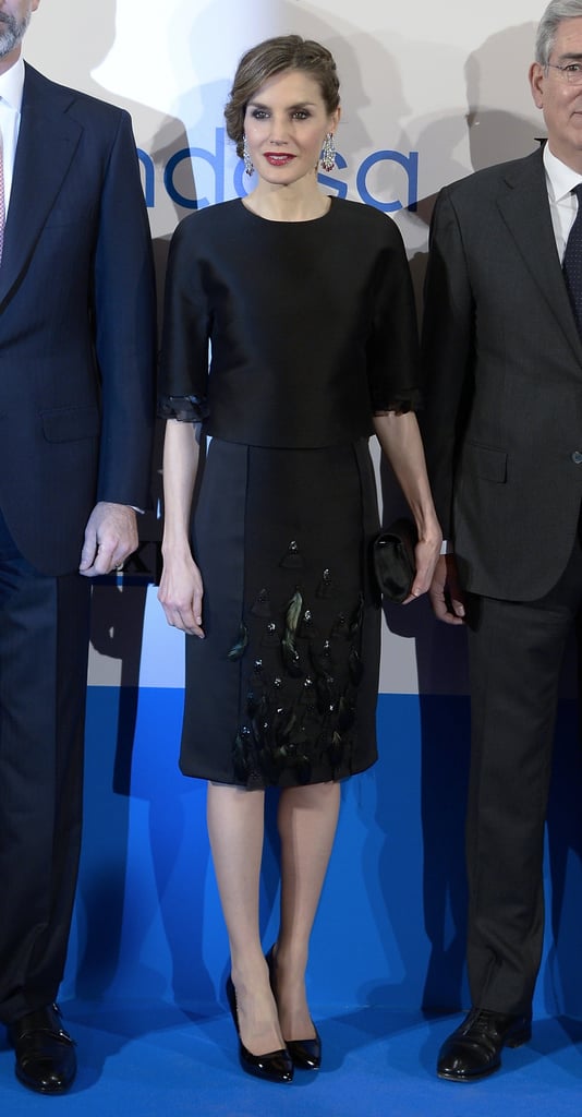 Queen Letizia's Feather Dress February 2017